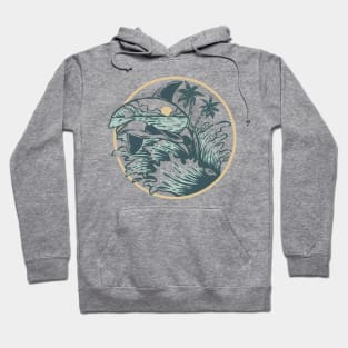 Orca Killer Whale Toothed in Retro Style Hoodie